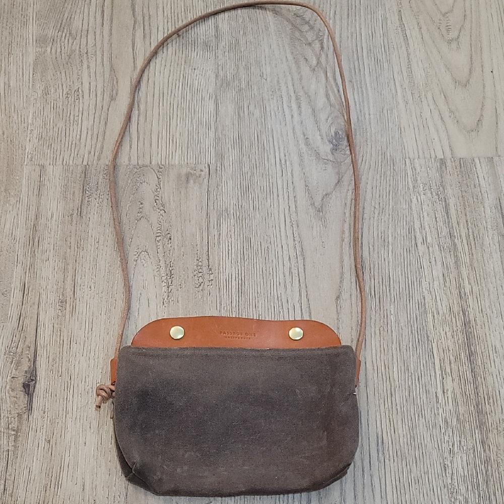 Brown Canvas Crossbody Bag Small Brown